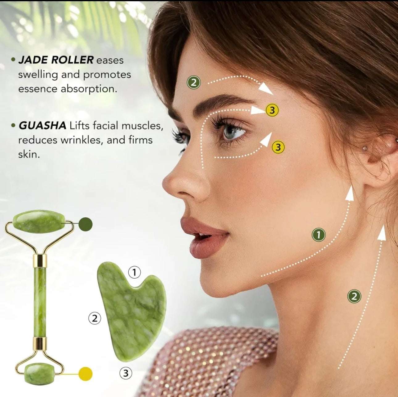 Jade Roller and Gua Sha Set
